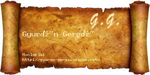 Gyurán Gergő névjegykártya